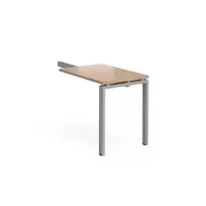 Image of Adapt add on unit single return desk 800mm x 600mm - silver frame and beech top