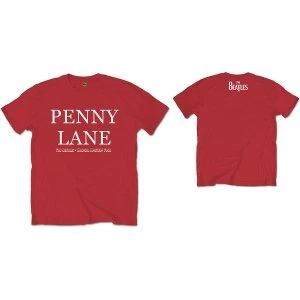 Image of The Beatles - Penny Lane Unisex Medium T-Shirt - Red