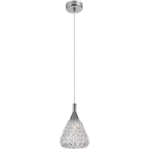 Image of Impex Simone 1 Light Chrome Ceiling Pendant