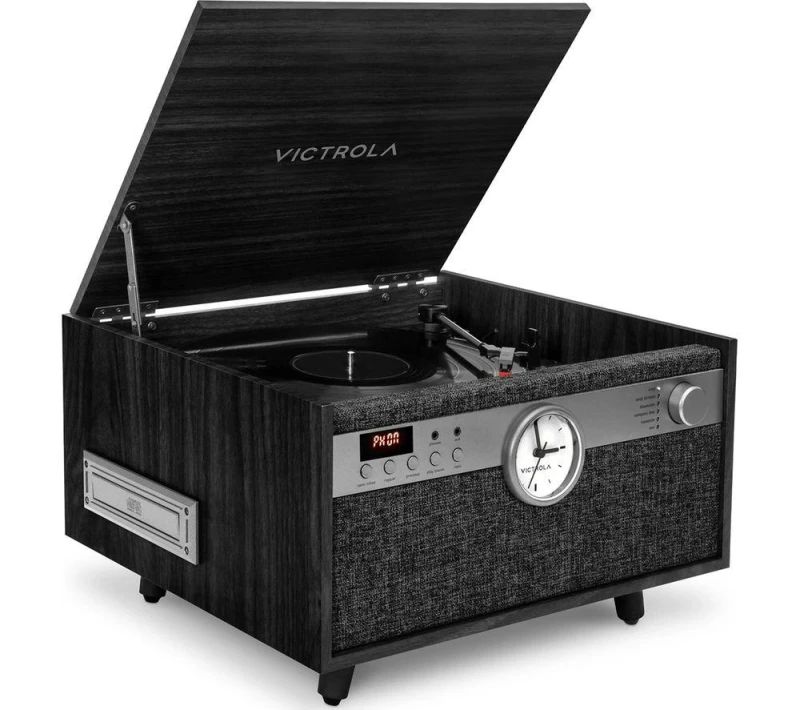 Image of Victrola Century with Clock - Black VTA-830SB-BLK-INT