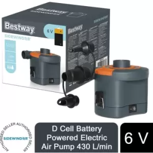 Image of Sidewider D Cell Battery Powered 6V Electric Air Pump 430 L/min - Bestway