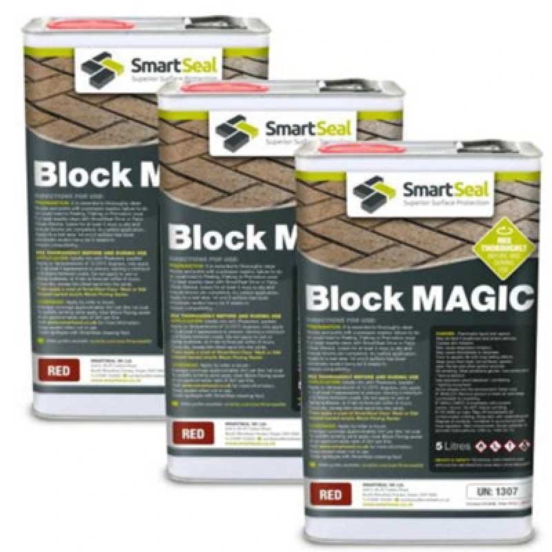 Image of Smartseal Block Magic, Red (3 X 5L) - Block Paving Sealer - Superior To Concrete Paint, Red 5.061E+12