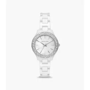 Image of Michael Kors Womens Liliane Three-Hand Ceramic Watch - White