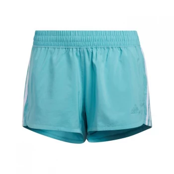 Image of adidas Pacer 3-Stripes Woven Shorts Womens - Mint Ton / White