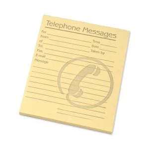 Image of Challenge Telephone Message Pad 80 Sheets 102x127mm Yellow Pack of 10