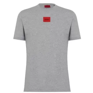Image of Hugo Boss Diragolino Red Patch Logo T-Shirt Grey Size L Men
