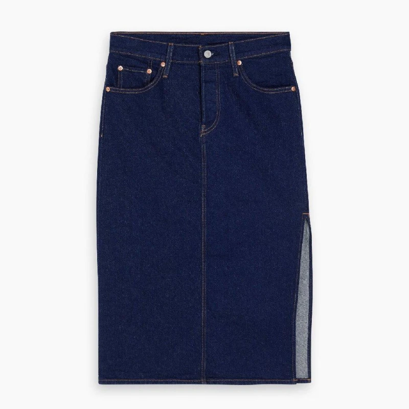 Image of Levis Womens Side Slit Denim Skirt 1954 Rinse female 26 L32