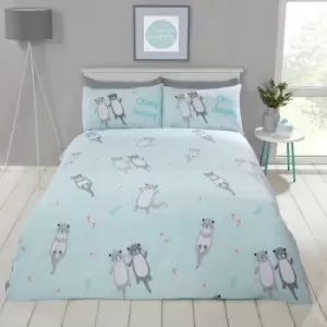 Image of Otterly Amazing Aqua Duvet Set - King