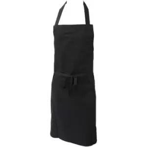 Image of Dennys Unisex Polycotton Bib Workwear Apron Without Pocket (Pack of 2) (One Size) (Black) - Black