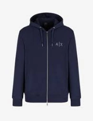Image of Armani Exchange Zipped Hoodie Navy Size S Men