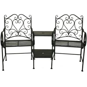 Image of Charles Bentley Love Heart Companion Seat - Antique Black