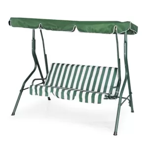 Image of Charles Bentley 2 Seater Swing Seat - Green and White Striped
