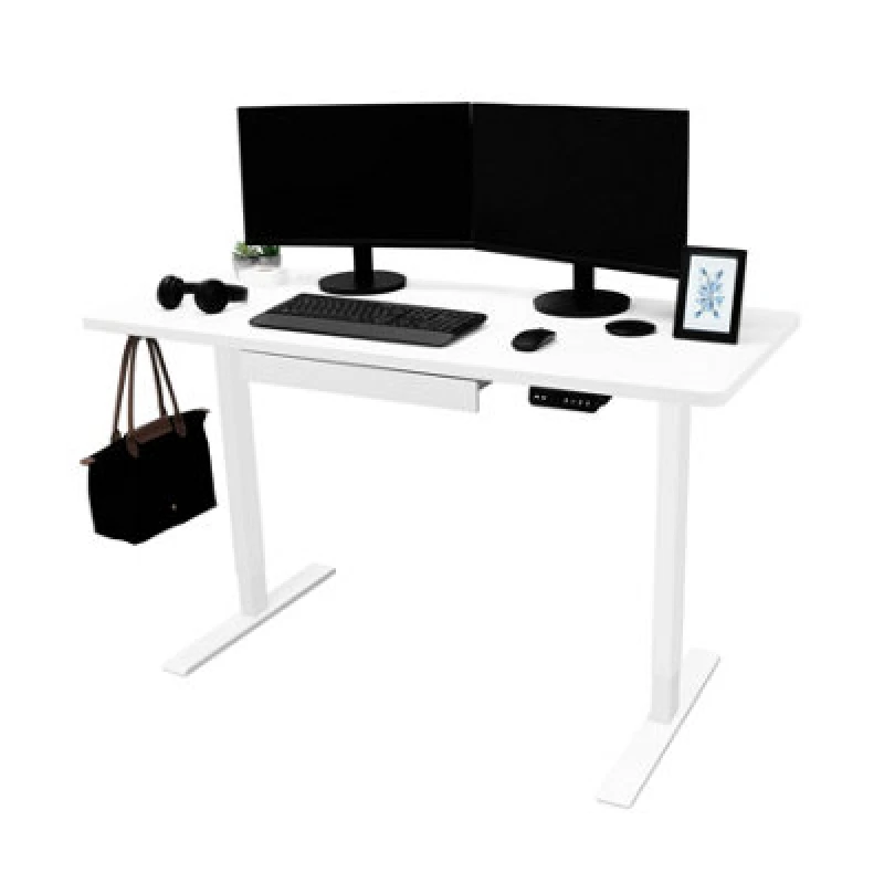 Image of Monstershop Electric Standing Desk 140cm x 60cm White Height Adjustable Sit Stand White