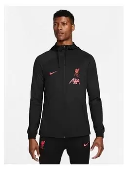 Image of Nike Liverpool 22/23 Strike Hooded Track Jacket - Black/Red Size M Men