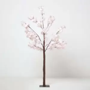 Image of Homescapes - Large Light Pink Artificial Blossom Tree with Metal Base, 1.4M Tall - Light Pink - Pink