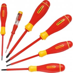 Image of Stanley 6 Piece Fatmax VDE Insulated Screwdriver Set