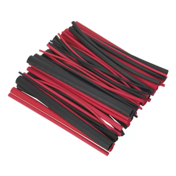 Image of Sealey HSTAL72BR Heat Shrink Tubing 72pc Black & Red Adhesive Lined 200mm