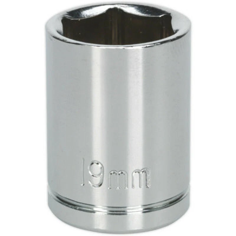 Image of Loops 19mm Chrome Plated Drive Socket - 1/2" Square Drive - High Grade Carbon Steel Metallics