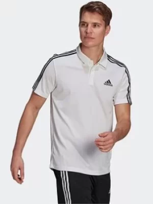 Image of adidas Primeblue Designed To Move Sport 3-stripes Polo Shirt, White Size XL Men
