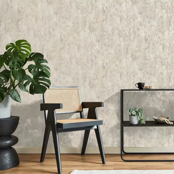 Image of Fine Decor Savona Marble Plain Wallpaper, Natural