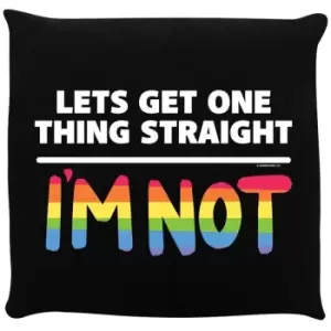 Image of Grindstore Let's Get One Thing Straight Filled Cushion (One Size) (Black/White) - Black/White