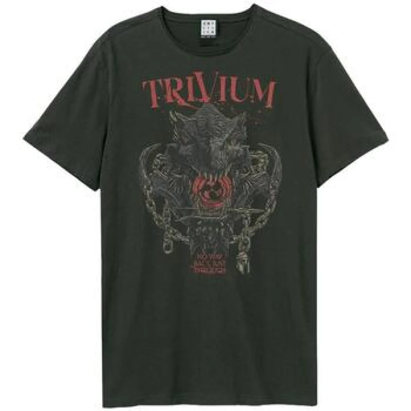 Image of Amplified Amplified Men Dragon Chains Trivium T-Shirt in Charcoal Size: X-Small Charcoal XS Male 5063377027549