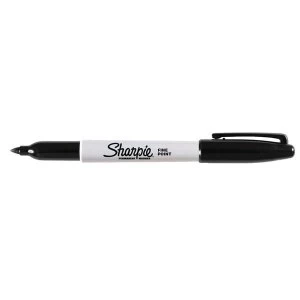 Image of Sharpie Permanent Marker Fine Tip 1.0mm Line Black Pack of 12 Pens