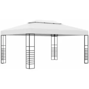 Image of Vidaxl - Garden Gazebo Powder-Coated Steel 4x3x2.7 m White White