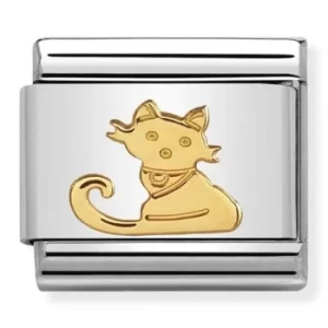 Image of Nomination CLASSIC Gold Animals Of Earth Seated Cat Charm 030112/32