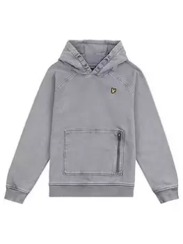 Image of Lyle & Scott Boys Acid Wash Oth Hoody - Grey, Size 8-9 Years
