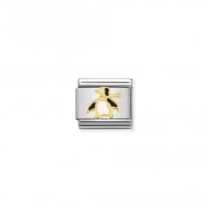 Image of Nomination Composable Classic Water Animals Enamel Gold Penguin Link 030213/04
