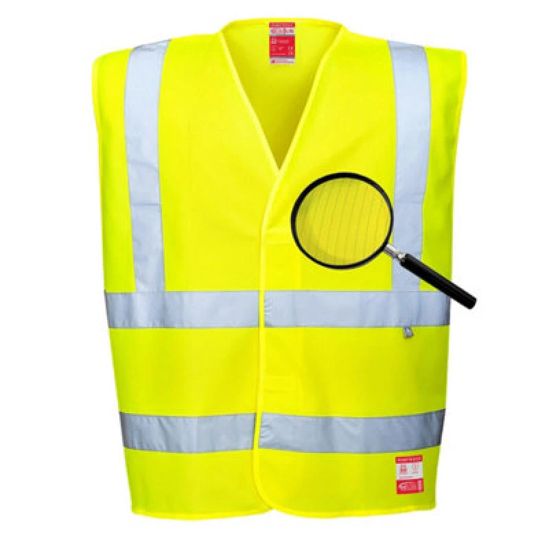 Image of Biz Flame Hi Vis Flame Resistant Anti Static Vest FR71YER4X/5X Colour: Yellow