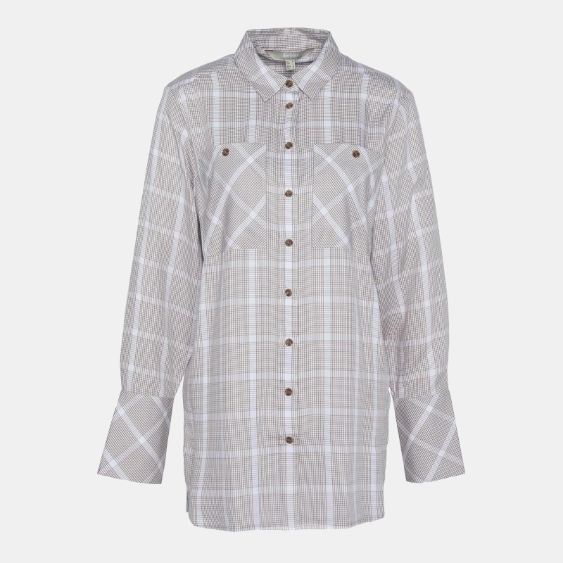 Image of Barbour Rhonda Check Long-Sleeved Shirt - Beige Beige 8