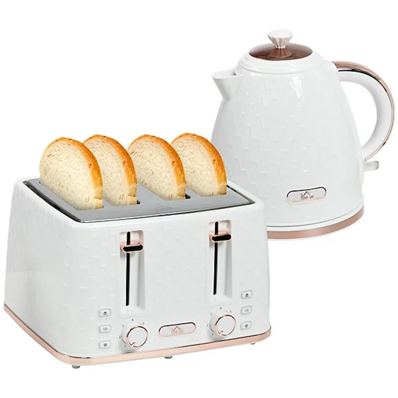 Image of HOMCOM 800-180V70CW 1.7L Kettle & Toaster Bundle