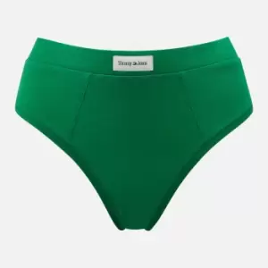 Image of Tommy Hilfiger High Rise Cotton-Blend Jersey Tanga Briefs - M