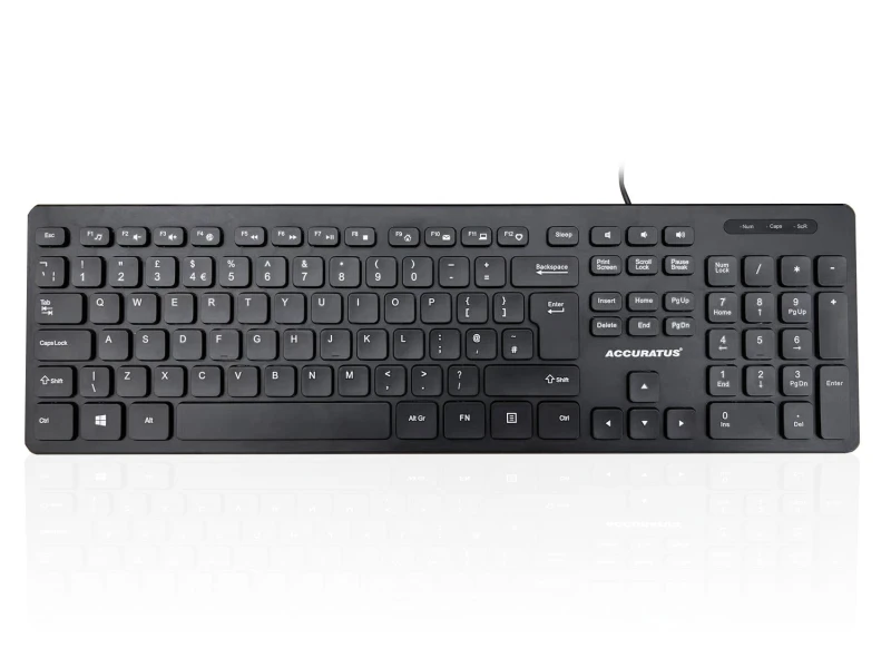 Image of Accuratus KYBAC360U-HUBBLK keyboard Home USB QWERTY UK English Black