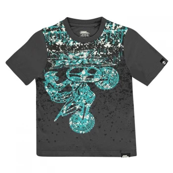 Image of No Fear Core Graphic T Shirt Junior Boys - Charcoal Bike
