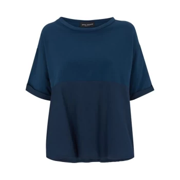 Image of James Lakeland Side Split Loose Tee - Navy