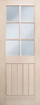 Image of Wickes Geneva Internal Cottage Glazed 5 Panel Oak Veneer Door - 1981 x 686mm