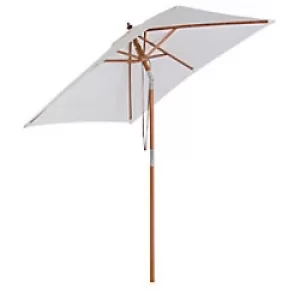 Image of Outsunny Sun Umbrella 84D-017CW Wood, Bamboo, Polyester Cream White