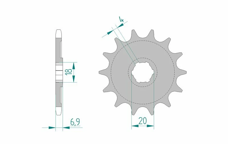 Image of AFAM Steel Standard Front Sprocket 20204 - 520