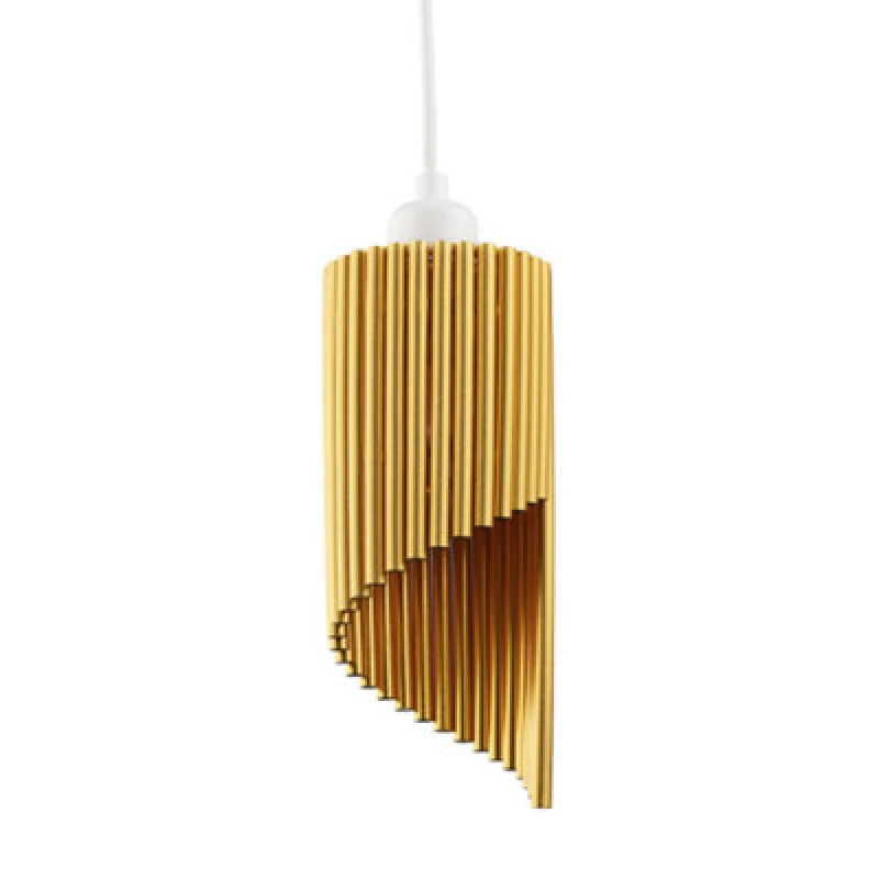 Image of Happy Homewares Modern Designer Satin Gold Tubular Bells Styled Ceiling Pendant Light Shade
