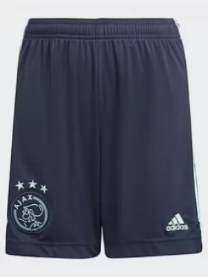 Image of adidas Ajax Amsterdam 21/22 Away Shorts, Blue/Green, Size 9-10 Years