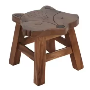 Image of Natural Wooden Fox Stool