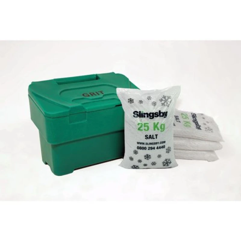 Image of Slingsby Salt and Grit Bin Supplied with Salt Green 115L 395097 395097