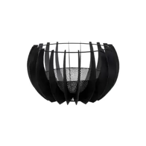 Image of Ivyline Outdoor Solis Firebowl In Matt Black H:30 Cm x W:50 Cm