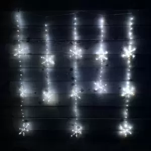 Image of Premier 390 LED 1.2m x 1.3m Static Snowflake LED Curtain Christmas Lights Decoration in White