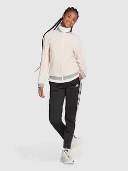Image of adidas Sportswear Essentials Sports Tracksuit - Pink/Black, Size L, Women