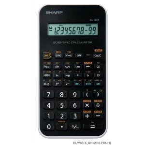 Image of Sharp EL-501X Scientific Calculator Single Line LCD Display 131 Functions Black