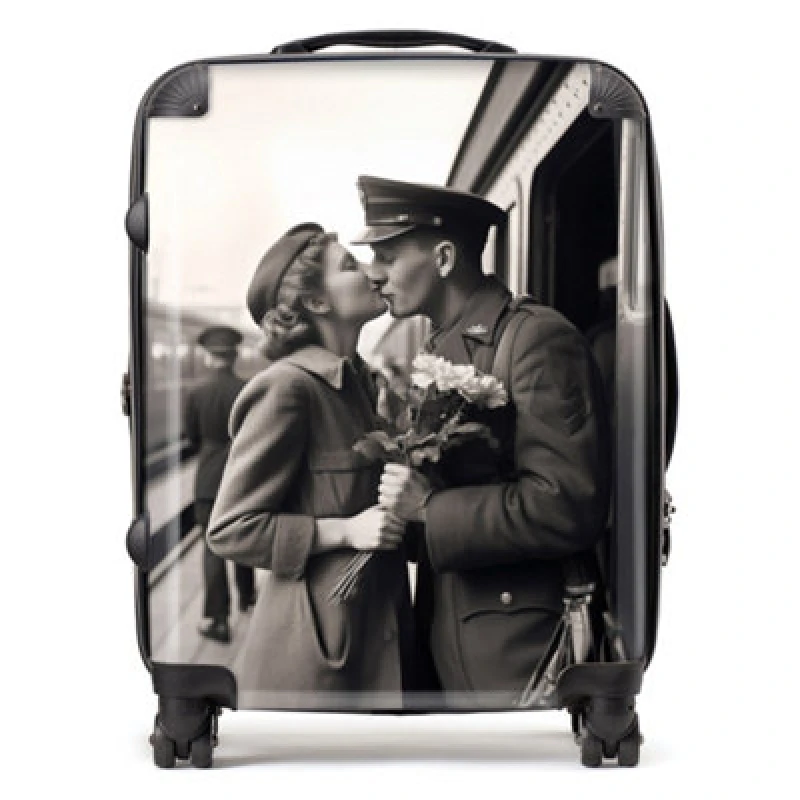 Image of Warren Reed Designer A Kiss Goodbye Suitcase - Large